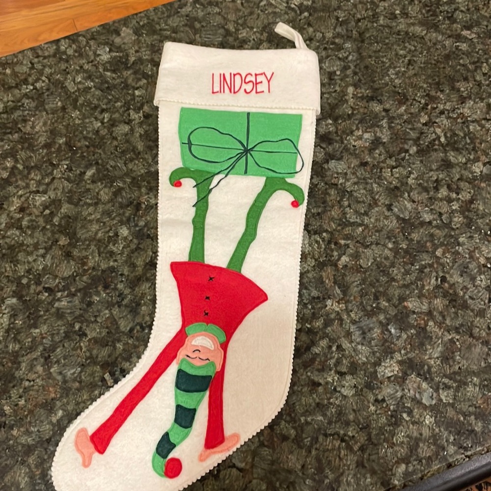Christmas Stocking “Lindsey” monogrammed